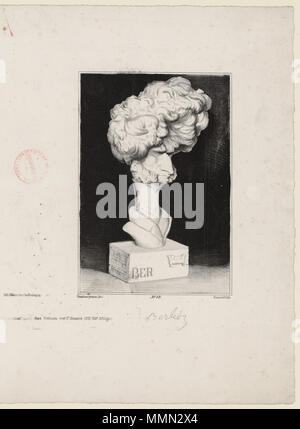 . Anglais : Hector Berlioz par Charles Ramelet (1805-1851) après un buste par Jean-Pierre Dantan (1800-1869) . vers 1830. Charles Ramelet après Jean-Pierre Dantan 81 Berlioz dantan Banque D'Images