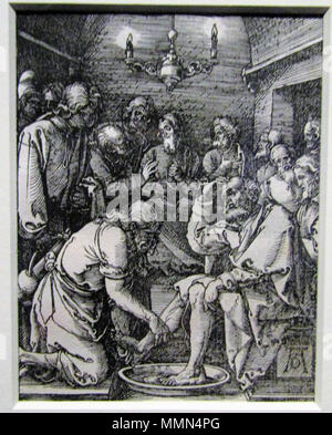 . 'Le Christ lavant les pieds des disciples de la petite Passion' par Albrecht Dürer Woodcut 1509-1511 . Entre 1509 et 1511. Autres noms d'Albrecht Dürer Albrecht Dürer, peintre, graveur allemand Description, mathématicien, illuminateur, graveur sur cuivre et tiroir Date de naissance/décès 21 MAI 1471 / 21 mai 1471 6 avril 1528 / 6 avril 1528 Lieu de naissance/décès de Nuremberg Nuremberg Nuremberg lieu de travail (1484-1490), Bâle (1490-1494), Strasbourg (1490-1494), Colmar (1490-1494), Francfort (1490-1494), Mayence (1490-1494), Cologne (1490-1494), Nuremberg (21 mai 1494-1528 Banque D'Images