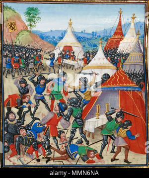 . Anglais : bataille de Cassel 1328 English : à la bataille de Cassel de 1328, les flmands insrgés attaquent le camp français surprenant l'infanterie, mais le roi de France Philippe VI regroupe la chevalerie et les insurgés sont cernés puis massacrés. . 15e siècle. Loyset Liédet (1420-) noms alternatifs Loyset Liedet ; Loyset Lyedet ; Loyset Liéder ; Loyset Description Lieder illuminateur manuscrit flamand Date de naissance/décès vers 1420 1470 Lieu de naissance/décès Hesdin Bruges période de travail, à partir de 1454 jusqu'à 1483 lieu de travail Hesdin ; Bruges ; Lille contrôle d'autorité : Q2132490 VIAF : Banque D'Images