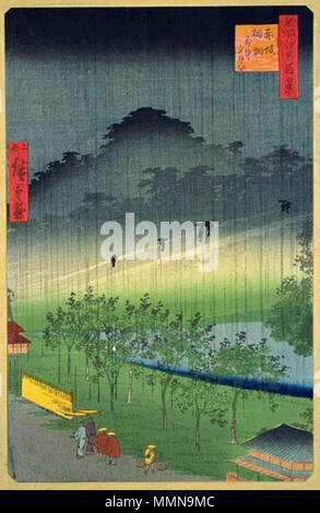 . Cent vues célèbres d'Edo. # 48b. Akasaka-Kiribataki compensation dans la pluie par Hiroshige II En plus tard editions cette imprimer a remplacé l'original par page／二代目広重による追加 赤坂桐畑雨中夕けい Hiroshige() . 1859. Hiroshige II (1826-1869) Noms alternatifs ? ? ? ? ? ? ? ? ? ? ? ? ?  ? ? ? ? ? ? ? ? ? ?  ? ? ? ? ? ? ?  ? ? Anglais : Okuma Utagawa, Chinpei Description Suzuki artiste japonais ukiyo-e Date de naissance/décès 1826 21 octobre 1869 Lieu de travail de contrôle de l'autorité de Yokohama : Q653454 : VIAF ?24873709 ISNI : ?0000 0000 8103 9740 ULAN : ?500333018 RCAC : ?n88269385 GND : ?111268302X WorldCat 100 vues 048b edo Banque D'Images