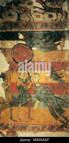 Anglais : La lutte entre David et Goliath . circa 1123. 12e siècle peintres inconnus - la lutte entre David et Goliath - WGA19692 Banque D'Images