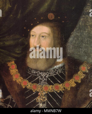 . Anglais : Charles Brandon, détail d'potrait de la princesse Marie Tudor et Charles Brandon, duc de Suffolk. Il existe deux versions de ce double portrait de célébrer le mariage de Marie Tudor à l'ami le plus proche de son frère. Ils tue secrètement dans 1515, seulement six semaines après la mort de son premier mari. Mary était passionnément amoureux et prêts à risquer la colère de son frère. Brandon a été dans l'amour et très ambitieux. Leur petite-fille a été la malheureuse "Neuf jours Queen', Lady Jane Grey. Brandon est le port du collier de l'ordre de la jarretière . circa 1516. Brandon Charles Duc de Suffolk Banque D'Images