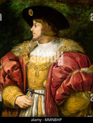 . Anglais : Louis II de Hongrie et de Bohème Portrait de Louis II de Hongrie (1506-1526). 1526. Lajos II Banque D'Images