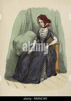 Modejournal för alla snälla dockor 1858, illustration n°3) Banque D'Images