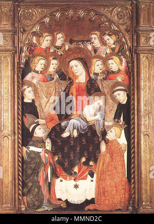 Vierge à l'enfant avec des anges et des saints. Entre 1400 et 1425. 15e siècle peintres inconnus - Vierge à l'enfant avec les anges et les Saints - WGA24052 Banque D'Images