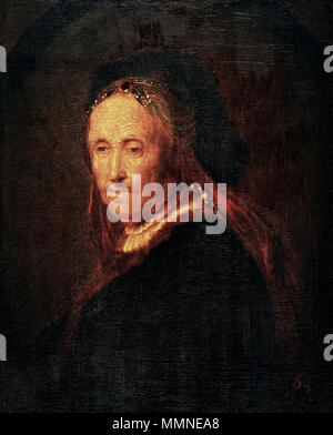 Vieille Femme en costume oriental (Portrait de la mère de Rembrandt).. 1631. Vieille Femme anonyme en costume oriental Banque D'Images