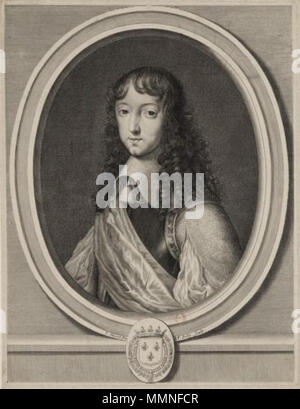 . Anglais : Philippe de France (1640-1701), 'Monsieur', frère du roi unique alors que le duc d'Anjou . vers 1650. Philippe de France, Duc d'Anjou (1640-1701) par F. Poilly Banque D'Images