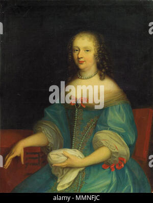 Portrait de Marie Louise de Gonzague de Nevers, Reine de la Pologne.. Années 1650. Maria Ludovica Gonzaga Banque D'Images