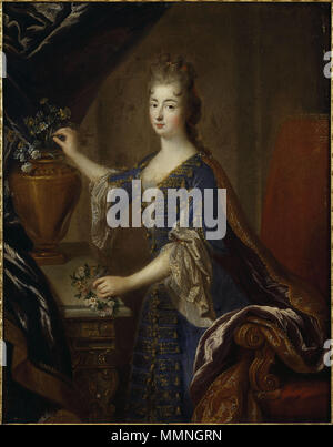 Portrait complet de Marie Anne de Bourbon (1666-1739) par François de Troy Banque D'Images