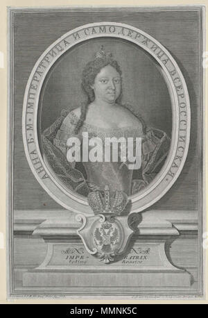 . Anglais : Portrait Anna Ivanovna (1693-1740) АННЫ ИОАННОВНЫ ПОРТРЕТ Русский : . 1736. Portrait par ioannowna - Anna WORTMANN GMII Banque D'Images