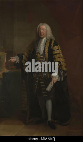 Portrait de Henry Pelham, premier ministre britannique (1694-1754). 1743. Henry Pelham par William Hoare, 1743 Banque D'Images