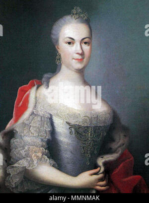 . Anglais : épouse de Prince George William de Hesse-Darmstadt Portrait de Maria Luise von Albertin Leiningen-Dagsburg-Falkenburg (1729-1818). vers 1753. Axe d'Hessen-Darmstadt Banque D'Images