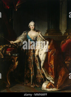 Russe : " ? ? ? ? ? ? ? ? ?  ? ? ? ? ? ? ? ?" Portrait de l'Impératrice Elisabeth Petrovna (1709-1761). 1758. Elizabeth de Russie par Louis Tocque Banque D'Images