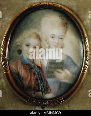 . Wolfgang Amadeus Mozart (1756-1791) et sa sœur aînée Maria Anna Mozart (Nannerl) (1751-1829) Wolfgang et sa sœur Maria Anna. vers 1765. Wolfgang Amadeus Mozart 1756 hi j Banque D'Images