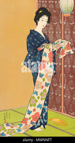 Costume fille en été par Hashiguchi Goyō Banque D'Images