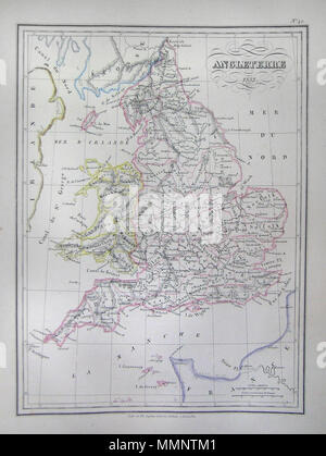 . Anglais : c'est une belle main 1833 Carte en couleur de l'Angleterre. Tout le texte est en français. Angleterre 1833.. 1833. 71837 Carte de l'Angleterre - Malte-Brun Geographicus - Angleterre-mo-1837 Banque D'Images
