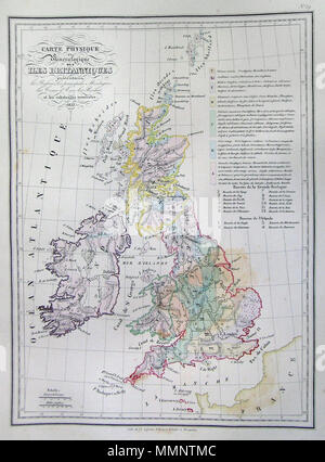 . Anglais : Il s'agit d'une belle lithographie sur cuivre 1837 Carte des îles britanniques, y compris l'Angleterre, l'Écosse et l'Irlande. Tout le texte est en français. Carte Physique et Mineralogiquedes iles Brittanique…. 1837. 71837 Malte-Brun Carte des îles Britanniques (Angleterre, Écosse, Irlande ) - Geographicus - BritishIsles-mo-1837 Banque D'Images