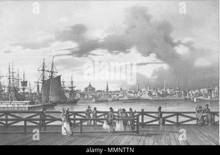 . Titre de l'Image : Vue de Boston prise du pont du sud. Titre alternatif : Vue de Boston et le Boston South Bridge. Organisateur : Deroy, Laurent, 1797-1886 -- lithographe nom supplémentaire(s) : Gaugain, Henri -- Reine de plaques Milbert, Jacques Gérard, 1766-1840 -- Artiste Date de publication : [1850 ?] technique : Lithographie Matériel spécifique Type : Imprime Source : Collection de manuscrits d'Emmet Etc. Relatives à l'histoire américaine. 81850 byDeroy Boston Banque D'Images