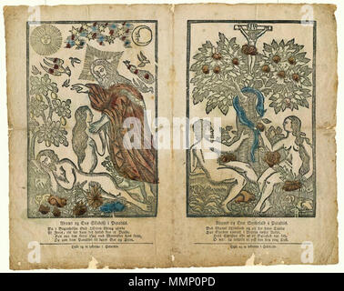 26 Adams og Evae je Skabelse Paradiis. Adams og Evae je Syndefald Paradiis Banque D'Images
