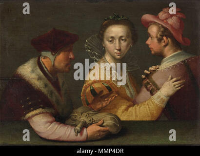 Le choix difficile (l'argent ou l'amour).. vers 1596. Après Cornelis Cornelisz van Haarlem 001. Banque D'Images