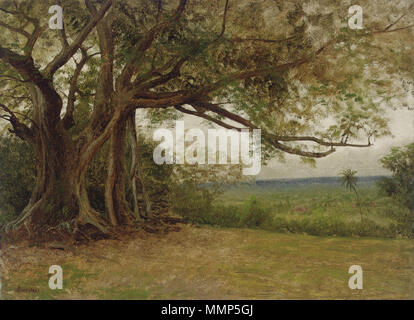 Anglais : Etude pour 'le débarquement de Colomb' . 1892. Albert Bierstadt - Etude pour le débarquement de Colomb Banque D'Images