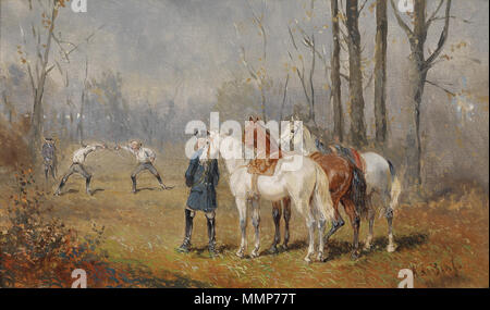 . Allemand : Das Duell . en 1902. Alexander von Bensa (1820-1902) Noms alternatifs Alexander Ritter von Bensa Description peintre de la bataille et painter Date de naissance/décès 15 Juillet 1820 1er janvier 1902 Lieu de naissance/décès Vienne Vienne Vienne lieu de travail contrôle d'autorité : Q2643378 : VIAF ?96501799 ULAN : ?500109542 GND : ?101934802X RKD : ?6608 Alexander von Bensa Das Duell Banque D'Images