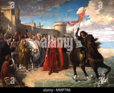 Alfonso X el Sabio tomando possession del mar después de la conquista de Cádiz. Matías Moreno. 1866 Banque D'Images