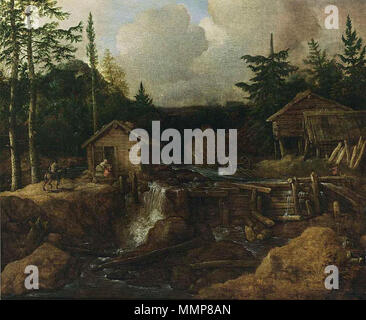 Paysage boisé scandinaves. deuxième moitié de 17ème siècle. Allaert van Everdingen - Paysage boisé scandinaves - WGA7560 Banque D'Images