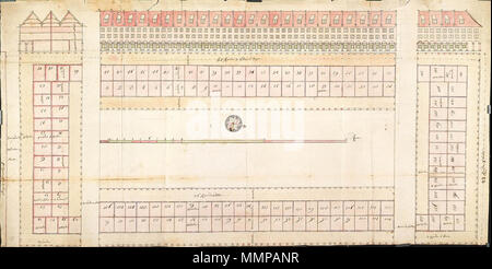 . Nederlands : Titel catalogus Leupe (NA) : ter bebouwing Plannen van een habitude bewesten de Groote rivier. Potlood genummerd Linksonder a rencontré 59. De randen zijn op diverses plaatsen. gescheurd Notities verso : N 4 N 1744 / 1434 folionummer dans het moet [bande] zijn de OBP 602 / dd / 1744 [en] potlood. Anglais : D'après le catalogue Leupe (NA), le titre original se lit comme suit : ter bebouwing Plannen van een habitude bewesten de Groote rivier. 59 numérotées au crayon en bas à gauche. Les bords sont déchirés en plusieurs endroits. Notes sur la marche arrière : N 4 N 1744 / 1434 [très probablement fait référence à l'numéro de folio dans le Banque D'Images