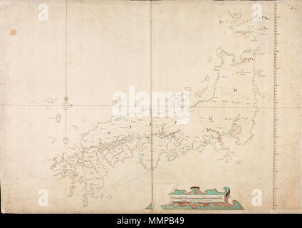 . Nederlands : Titel dans catalogus Leupe (Nationaal Archief) : Kaart van Nippon en omliggende Eilanden. Rechtsboven genummerd : 40.b. De randen zijn geplakt. Notities verso : Japon / No 38/8/ potlood [en]. Anglais : titre dans le catalogue Leupe (Archives nationales) : numérotés en haut à droite : 40.b. Les bords ont été réparés. Notes sur la marche arrière : Japon / No 38/8/ [au crayon]. Nederlands : Kaart van Japon English : Carte du Japon . Entre 1690 et 1743. Isaak de Graaf (1668-1743) Noms alternatifs Isaac de Graaf ; Isaac de Graaff cartographe hollandais Description Date de naissance/décès 1668 5 septembre 1743 Banque D'Images