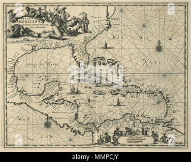 . Nederlands : Kaart van het gebied Caribisch. Insuale Americanae in Oceano Septentrionali, Terris adiacentibus. Cf. Koninklijke Bibliotheek, Den Haag, inv. nr. 1049B13 080. Anglais : Carte de la région des Caraïbes. Insuale Americanae in Oceano Septentrionali, Terris adiacentibus. Cf. Koninklijke Bibliotheek, La Haye, inv. nr. 1049B13 080. Nederlands : Kaart van het gebied Caribisch English : Carte de la région des Caraïbes . circa 1671. Jacob van Meurs (1619-1680) Noms alternatifs Jacob van Meurs (I), Jacobus van Meurs graveur et éditeur néerlandais Description Date de naissance/décès vers 161 Banque D'Images