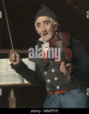 Anglais : Le professeur de violon . vers 1875-1890. Andreotti, le professeur de violon Banque D'Images
