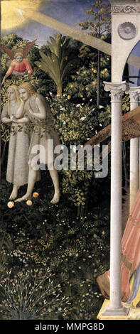 L'Annonciation (détail). Entre 1430 et 1432. Angelico, annunciazione del prado, détail Banque D'Images