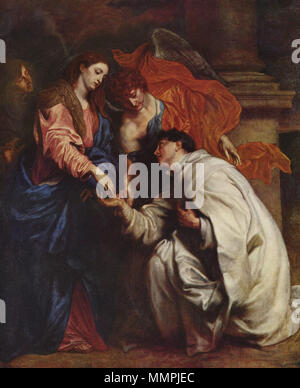 L'allemand : Vision des sel. Hermann Joseph - Mystische Verlobung des Seligen Hermann Joseph mit Maria La Vision du Bienheureux Hermann Joseph. vers 1630. Anthonis van Dyck 056 Banque D'Images