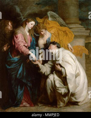 L'allemand : Vision des sel. Hermann Joseph - Mystische Verlobung des Seligen Hermann Joseph mit Maria La Vision du Bienheureux Hermann Joseph. circa 1629/1630. Anthonis van Dyck 056b Banque D'Images