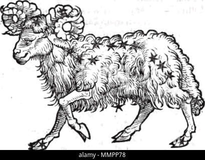 . Anglais : Bélier le bélier, de Guido Bonatti bonatti Liber Astronomiae-Bélier Banque D'Images