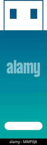 Mémoire de données de sauvegarde usb vector illustration image couleur néon Illustration de Vecteur