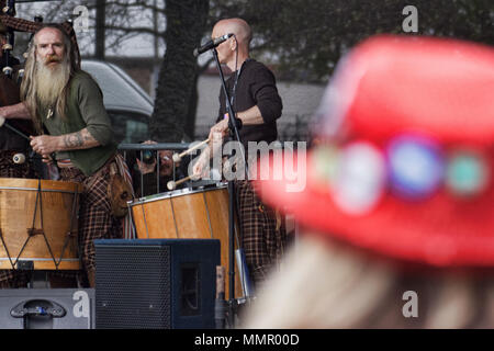 Clanadonia fonctionne à Glasgow Green, Glasgow, Ecosse, au mois de mars pour l'indépendance le 5 mai, 2018 Banque D'Images