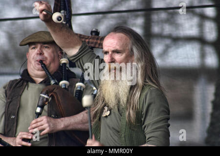 Clanadonia fonctionne à Glasgow Green, Glasgow, Ecosse, au mois de mars pour l'indépendance le 5 mai, 2018 Banque D'Images