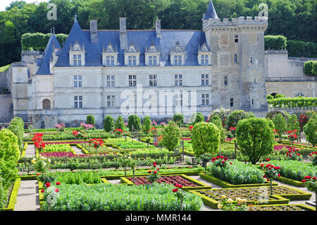 Château et Jardins de Villandry, dans la vallée de la Loire, France Banque D'Images