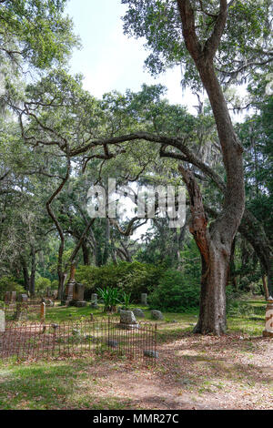 Le quartier historique de Micanopy, créé en 1826 cimetière de Floride. Banque D'Images