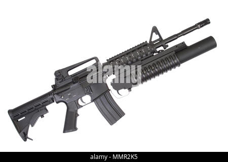 Un M4A1 Carbine équipé d'un lance-grenades M203 Banque D'Images