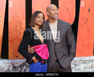 Rampage Première européenne au Cineworld Empire, Leicester Square, Londres comprend : Naomie Harris, Dwayne Johnson Où : London, Royaume-Uni Quand : 11 Avr 2018 Crédit : WENN.com Banque D'Images