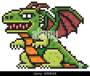 Cartoon Vector illustration de Dragon - conception de pixel Illustration de Vecteur