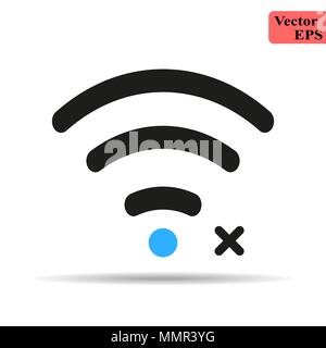L'icône wifi avec pas le droit de signer. Connexion Wi-Fi au réseau local d'icône et de bloquer, interdits, interdire concept. Icône vecteur eps 10 Illustration de Vecteur