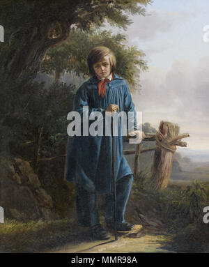 Jeune homme en pied dans un paysage. 1823. Auguste-Xavier Leprince - Jeune homme en pied dans un paysage Banque D'Images