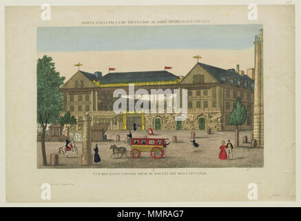 . Anglais : Les bains chinois ( =des bains chinois) sur le boulevard des Italiens à Paris (France). Français : Les bains chinois du boulevard des Italiens à Paris. . 1849. A. Potémont (dessin) ; A.-P. Martial (1828-1883) (gravure) Bains chinois (Paris) Banque D'Images