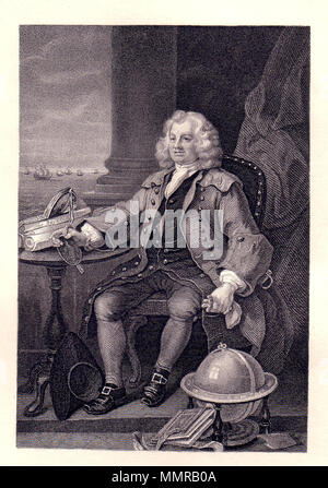 . English : Deutsch : Capitaine Thomas Coram Coram Thomas von William Hogarth, Stahlstich um 1860 . 1796. Hogarth Nutter Coram Banque D'Images