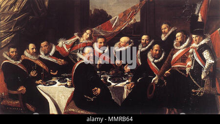 Anglais : Banquet des officiers de la Garde Civique St George . 1616. Banquet des officiers de la Garde Civique St George Banque D'Images