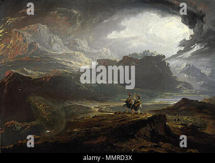 . Anglais : Macbeth et Banquo rencontre les trois sorcières de Macbeth. Début du xixe siècle (avant 1820). Bataille de Dunsinane - John Martin Banque D'Images